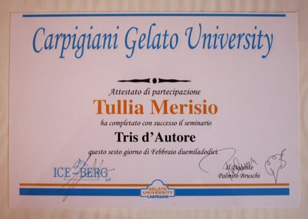 Attestato Tris d'Autore Gourmet titolare