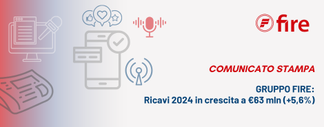 GRUPPO FIRE: Ricavi 2024 in crescita a €63 mln (+5,6%)