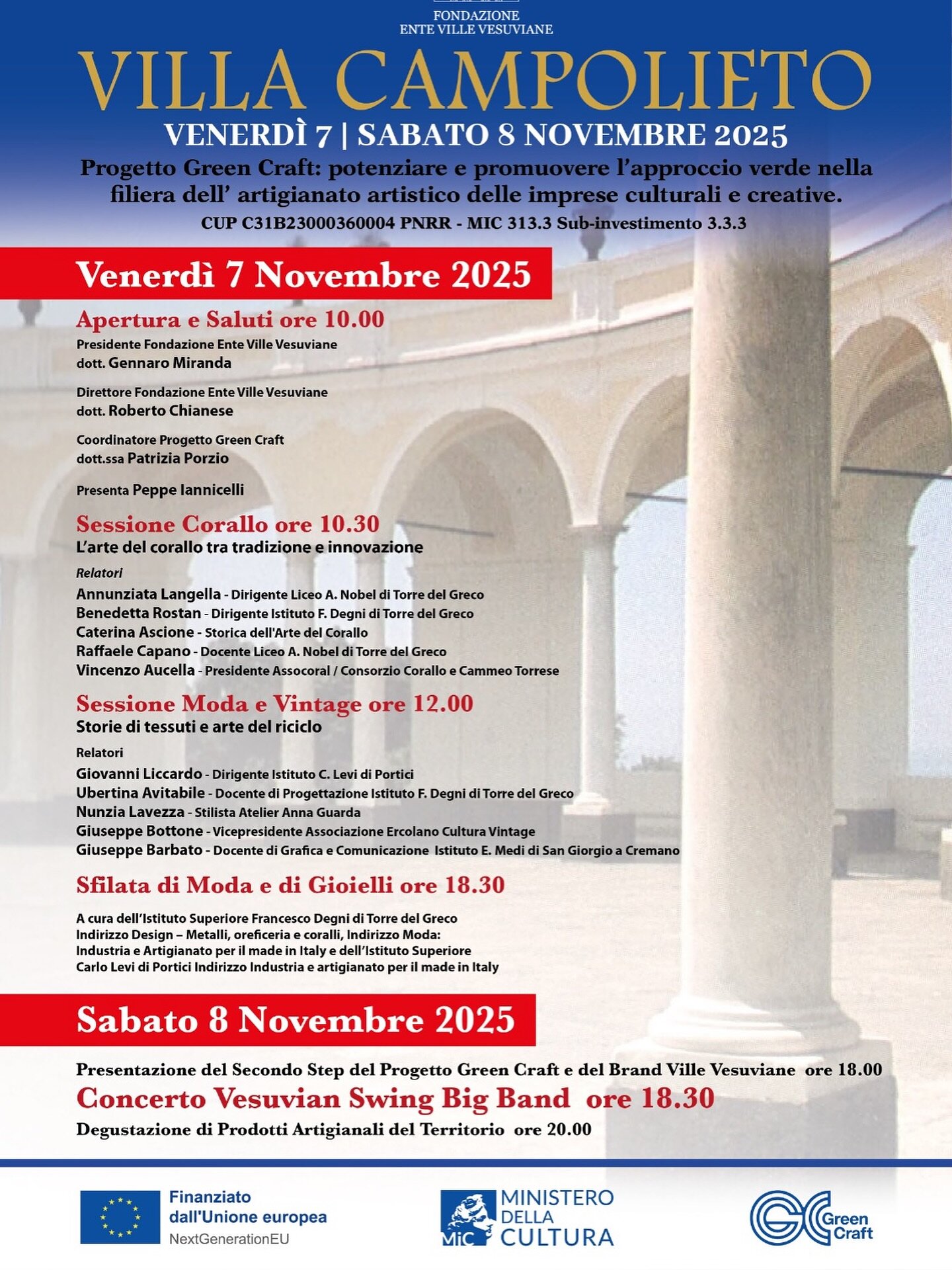 Villa Campolieto hosts the Coral Session of the Green Craft Project