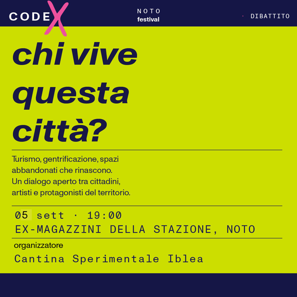 Codex Noto Festival 2026, la città si racconta attraverso le arti contemporanee