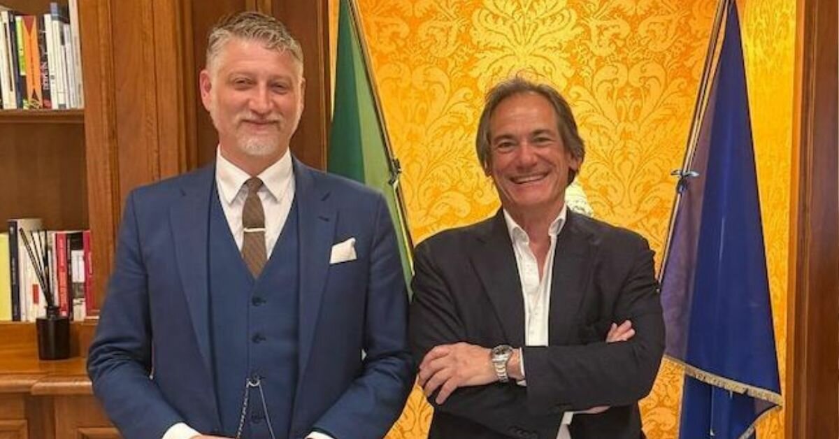 Il Ministro della Cultura Alessandro Giuli, oggi, in visita alla Fondazione Ettore Majorana di Erice