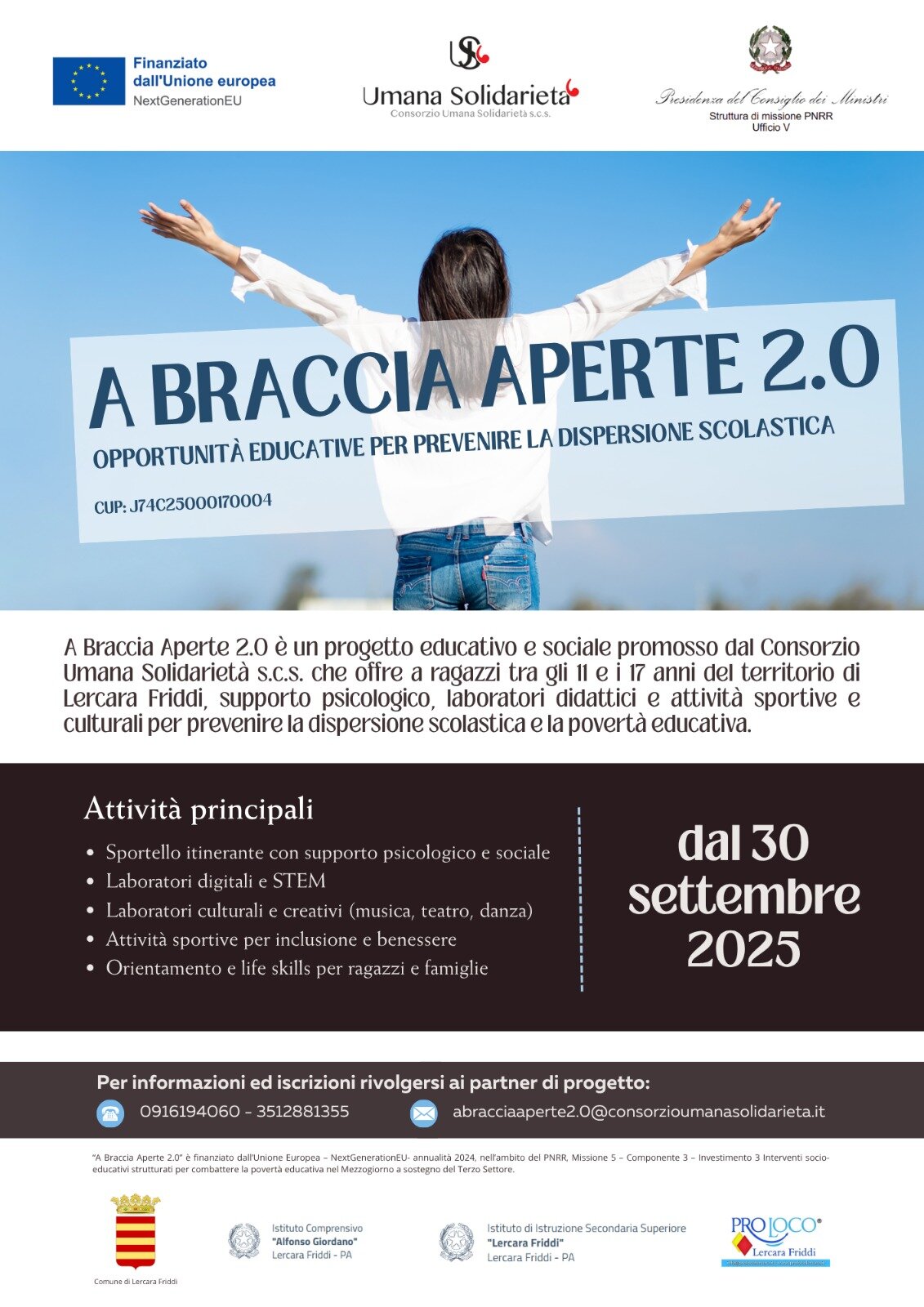 A Braccia Aperte 2.0 &ndash; Opportunit&agrave; educative per prevenire la dispersione scolastica.