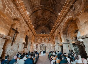 Beautiful wedding ceremony in historic Sicilian church