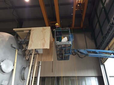 montaggio protezione legno in altezza