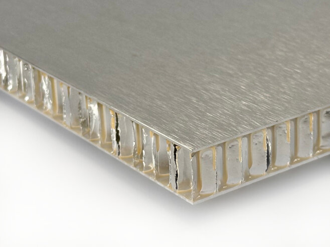 Satin-finished aluminum honeycomb panel Satin-finished aluminum honeycomb panel