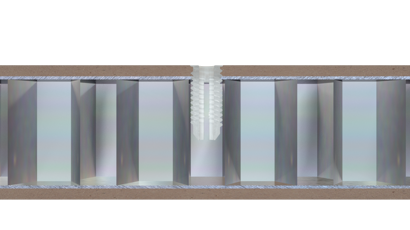 Inserti in nylon per pannelli in alveolare alluminio