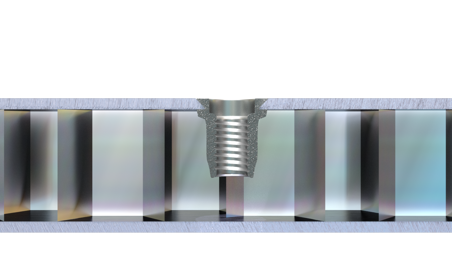 Inserti in acciaio per pannelli in alveolare alluminio