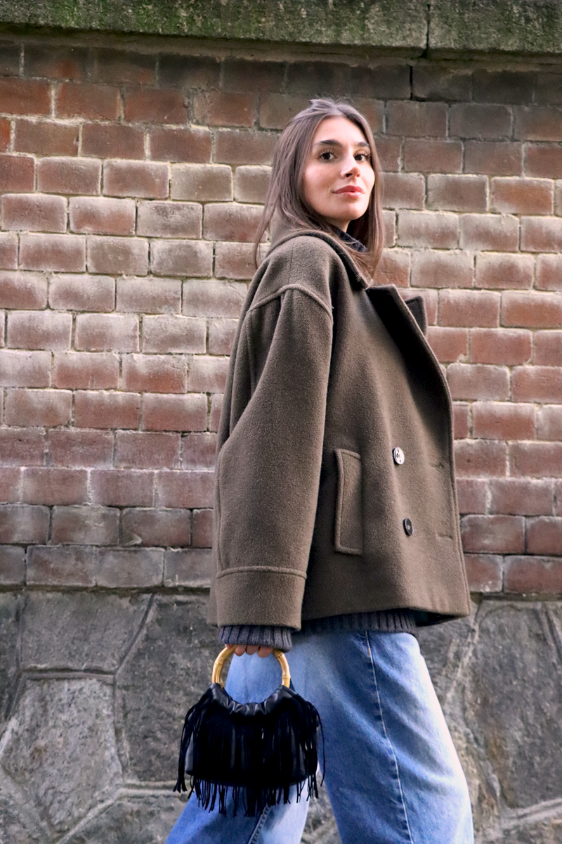 Mini Grace Black Fringes borsa artigianale Felis