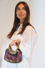 Mini Grace Gold &amp; Wine borsa con chiusura a scatto