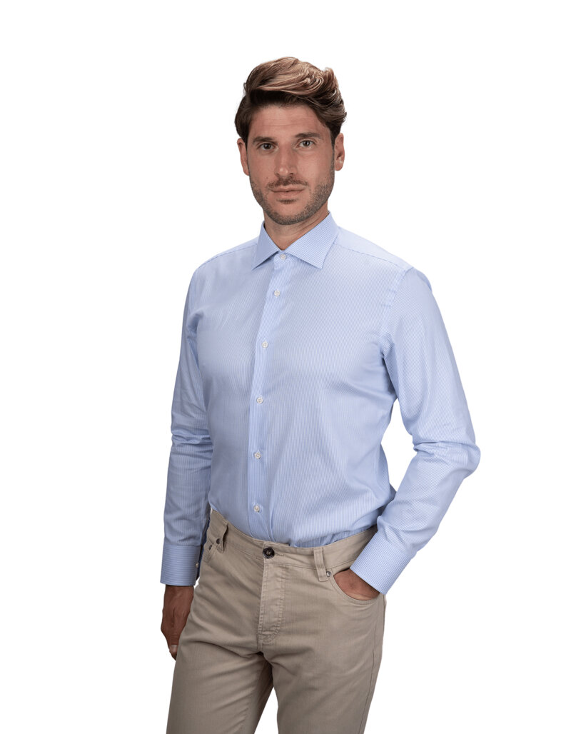 camicia di cotone unica tinta