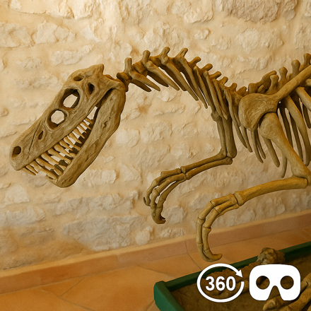 Scheletro di dinosauro esposto in un museo