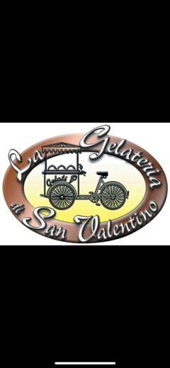 Logo della Gelateria di San Valentino con bicicletta gelati