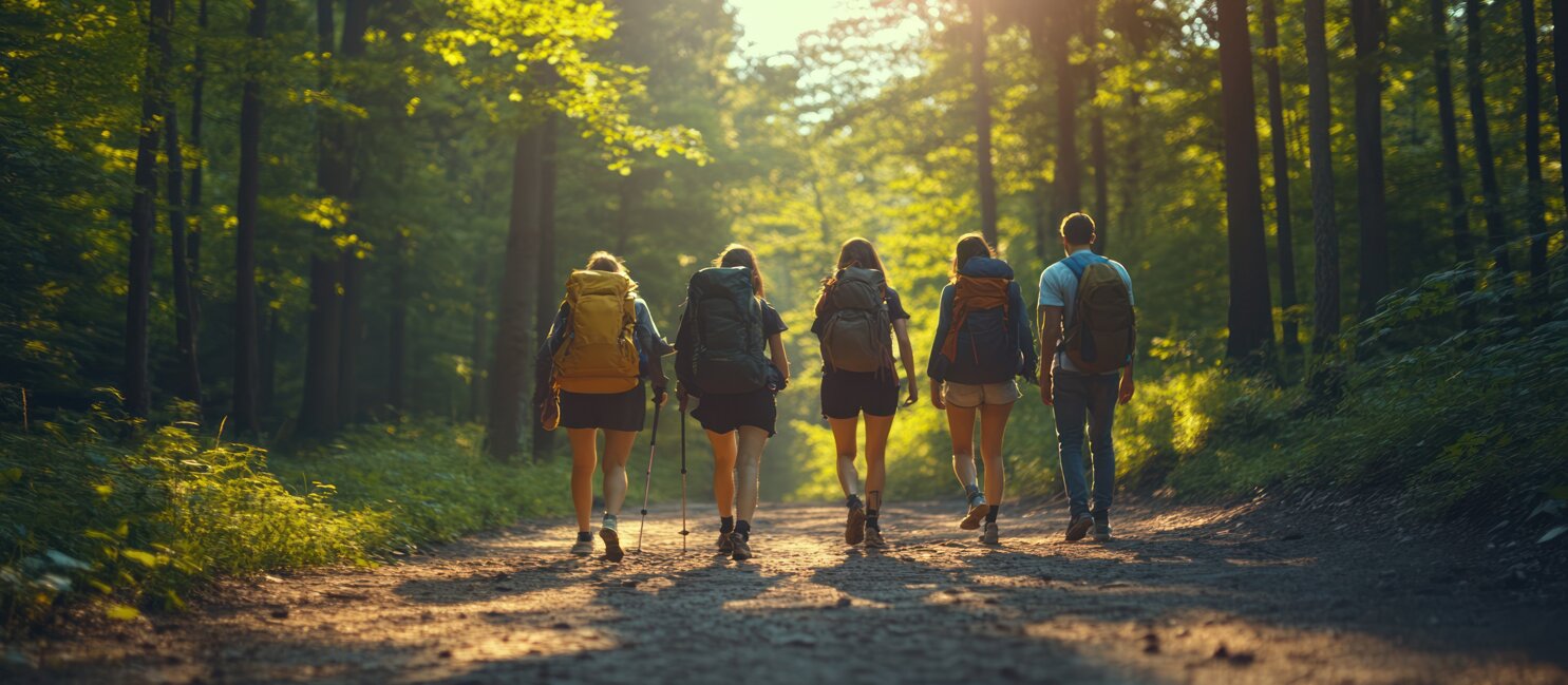 Gruppo di escursionisti in cammino nel Parco Nazionale della Maiella