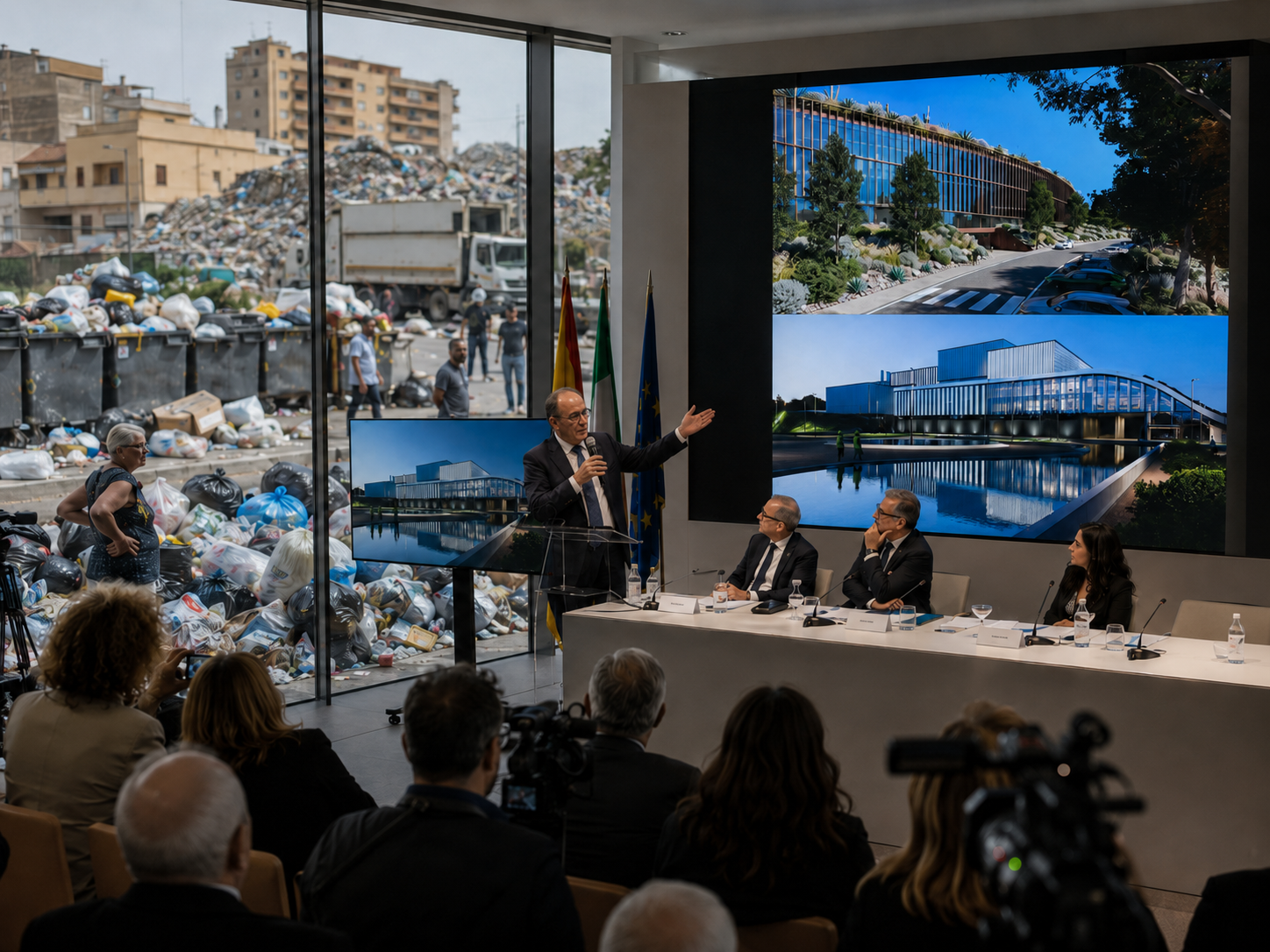 I termovalorizzatori di Schifani: dai disegnini in power point ai video finti dell'intelligenza artificiale. Ma l'unica cosa reale resta la deficienza governativa