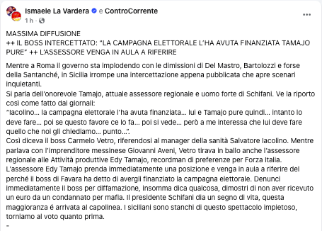 Palermo, ombre sempre più pesanti sulla Regione: intercettazioni choc, La Vardera chiede audizione in Antimafia di Tamajo