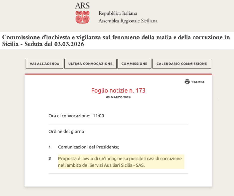 SAS, la resa dei conti: dopo le inchieste giornalistiche la Regione avvia la revoca e l’ARS apre un’indagine in Commissione Antimafia