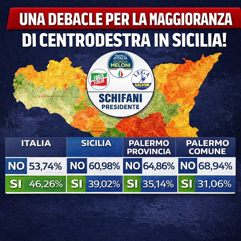 Referendum Giustizia: il tonfo del centrodestra in Sicilia che nessuno potrà nascondere