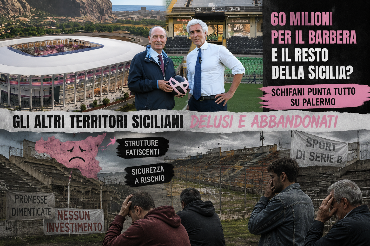 Stadio Barbera, 60 milioni dalla Regione e scoppia la rivolta: «Palermo prende tutto, il resto della Sicilia guarda»