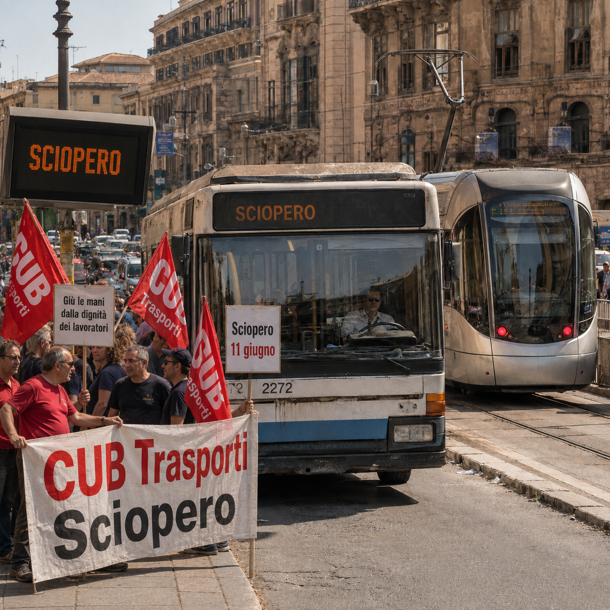 Sciopero AMAT Palermo, CUB Trasporti: «Giù le mani dalla dignità dei lavoratori»