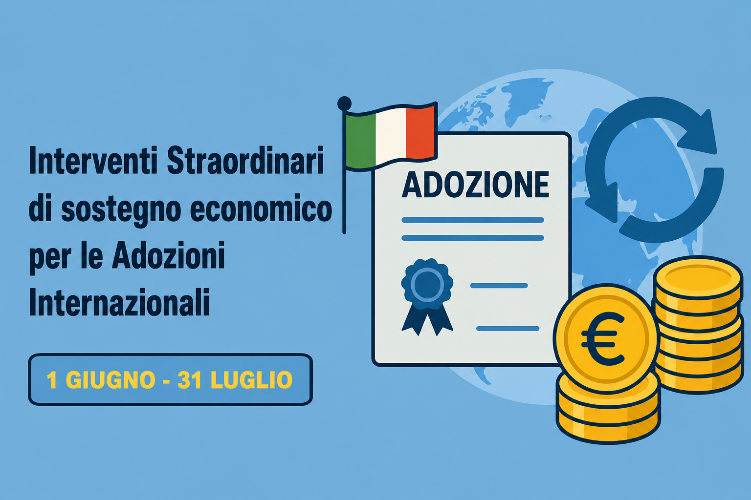 Contributi straordinari per le adozioni internazionali riaperti i termini per le domande fino al 31 luglio 2026