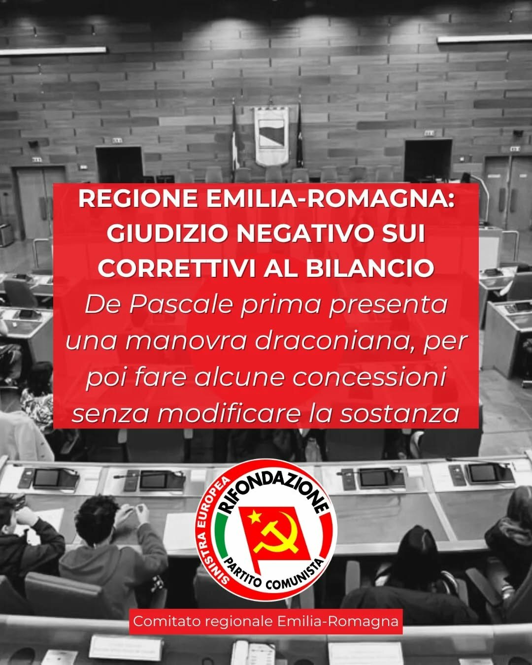 GIUDIZIO NEGATIVO ALLA MANOVRA DI BILANCIO