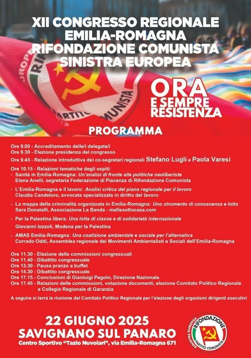 CONGRESSO REGIONALE RIFONDAZIONE COMUNISTA EMILIA-ROMAGNA