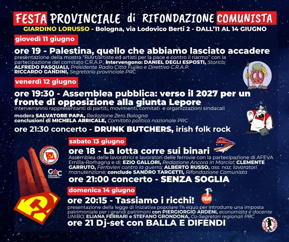 FESTA PROVINCIALE DI RIFONDAZIONE BOLOGNA