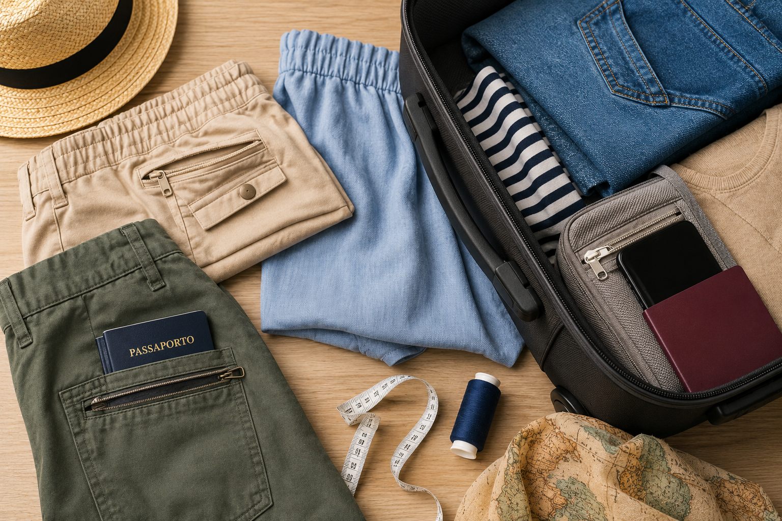 Abbigliamento da viaggio e come rendere i tuoi capi pi&ugrave; comodi con piccole modifiche