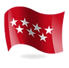 bandera de la comunidad de Madrid siete estrellas con fondo rojo