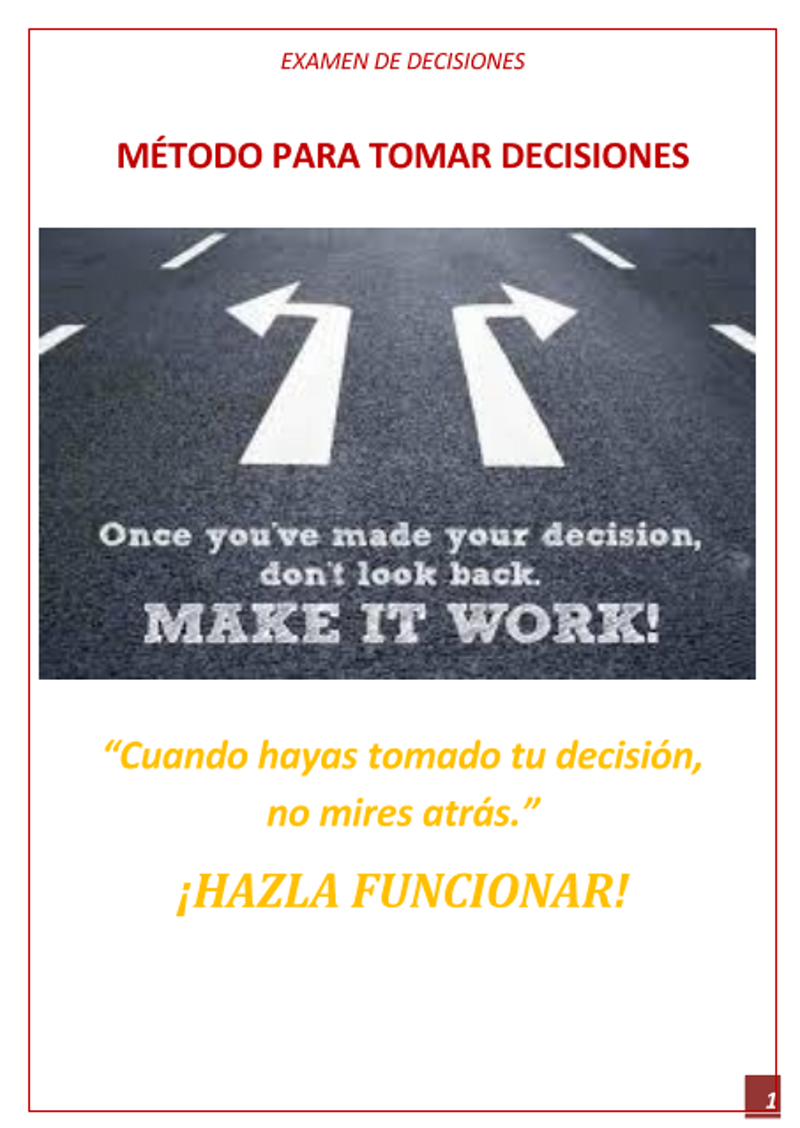 portada del manual para la toma de decisiones