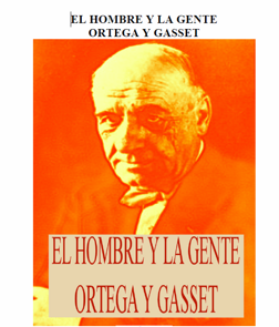portada del libro de Ortega y Gasset - El hombre y la gente
