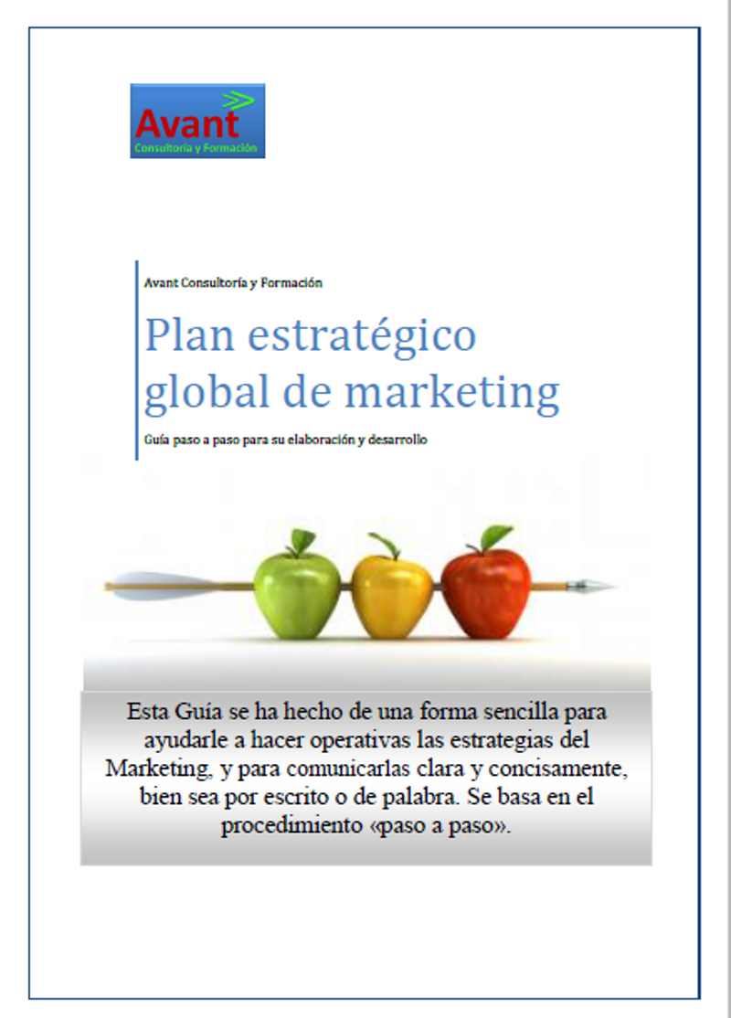 portada del manual guía para el diseño del plan gobal de marketing estratégico