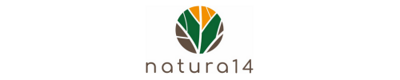 Logo di natura14 con grafica stilizzata e testo