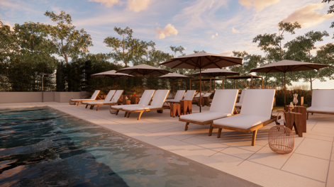 Outdoor swimming pool design for hotel cristallo italy