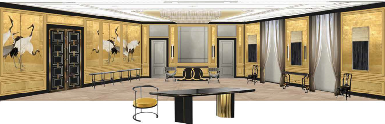 Concept elaboration sketch supplier coordination design luxury villa saudi arabia