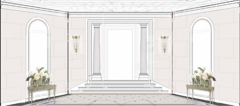 Concept elaboration sketch supplier coordination design luxury villa saudi arabia