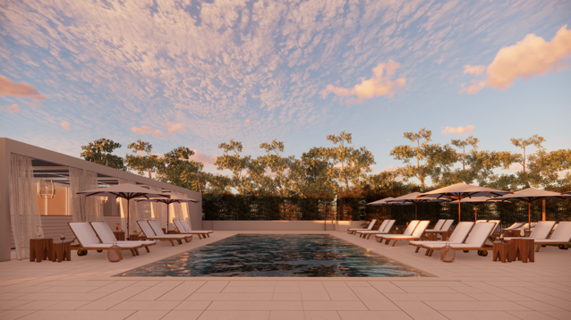 Outdoor swimming pool design for hotel cristallo italy