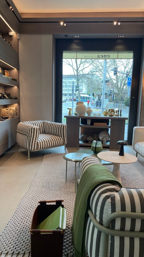 Concept design for Enea outside in store setup in zurich paola lenti