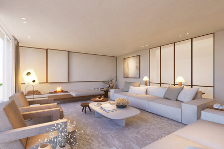 interior japandi villa france neutral tones earthy colors