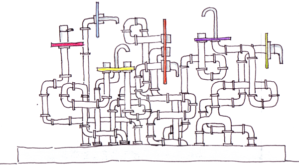 Concept sketch about water installation Aboutwater exhibition concept elaboration Chiara Butti Lissoni & Partners