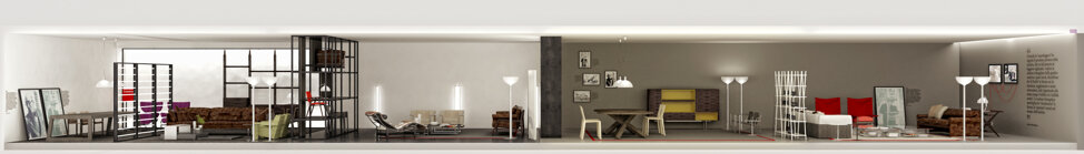 Concept and elaboration of the shops visual book for Cassina by Chiara Butti in collaboration with Lissoni and Partners.