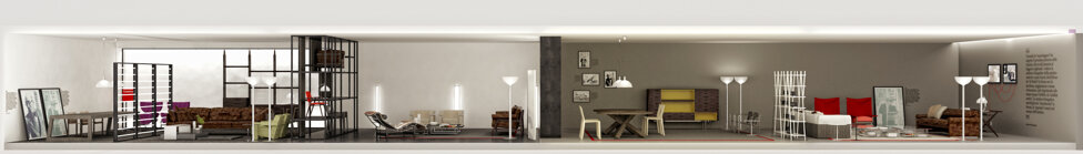 Concept and elaboration of the shops visual book for Cassina by Chiara Butti in collaboration with Lissoni and Partners.