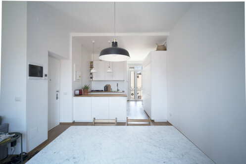 concept and design of a young couple apartment in milan