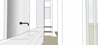 concept and design of a young couple apartment in milan