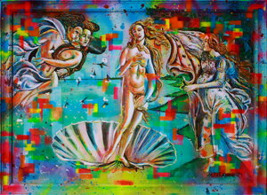 Rivisitazione della Nascita di Venere di Botticelli realizzata da Massimo Paravani con cromatismo emozionale Rivisitazione della Nascita di Venere di Botticelli realizzata da Massimo Paravani con cromatismo emozionale