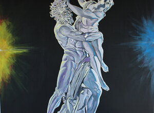 Interpretazione pittorica del Ratto di Proserpina realizzata da Massimo Paravani con cromatismo emozionale Interpretazione pittorica del Ratto di Proserpina realizzata da Massimo Paravani con cromatismo emozionale