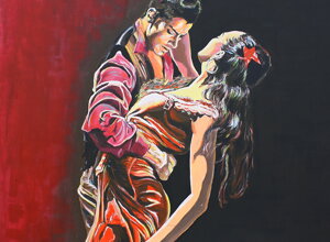 Coppia di ballerini di flamenco dipinta da Massimo Paravani con stile cromatismo emozionale Coppia di ballerini di flamenco dipinta da Massimo Paravani con stile cromatismo emozionale