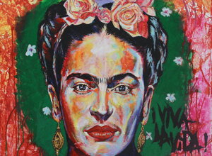 Dipinto di Frida Kahlo rivisitato da Massimo Paravani con cromatismo emozionale Dipinto di Frida Kahlo rivisitato da Massimo Paravani con cromatismo emozionale