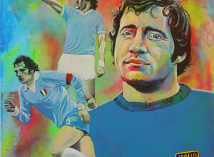 Dipinto di Giorgio Chinaglia firmato Massimo Paravani con cromatismo emozionale