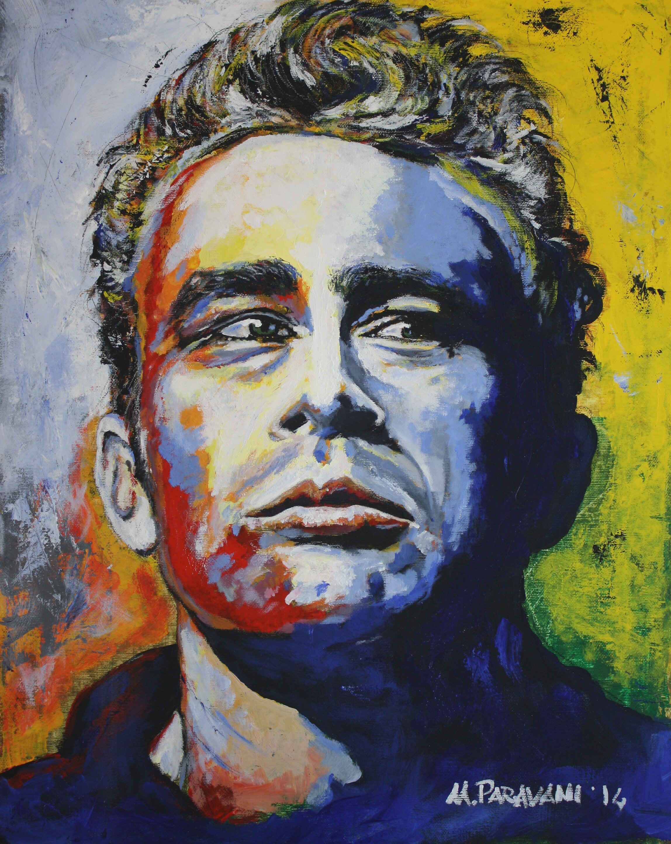 Il mio primo dipinto su James Dean, l'inizio del mio Cromatismo Emozionale